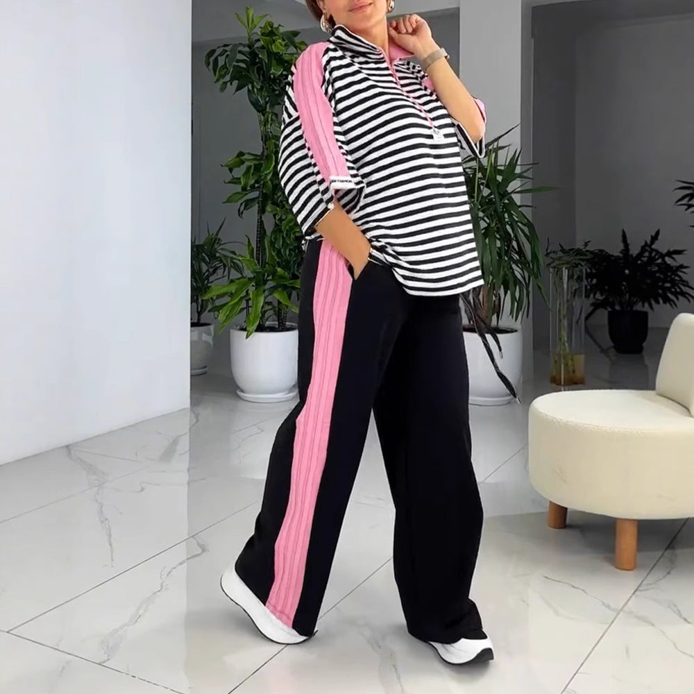 Kvinnors fritidsset med randig topp och bekväma joggers Mirla-Eva Jonsson