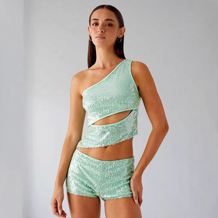 Kvinnors glittrande topp och shorts set Mirla-Eva Jonsson