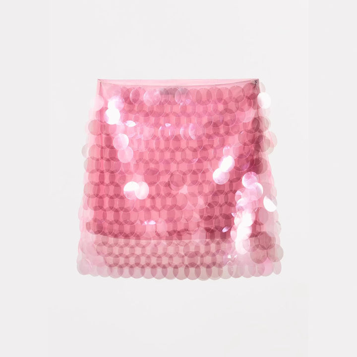 Kvinnors glittrig mini kjol med glittrande paljetter och elastisk midja Mirla-Eva Jonsson