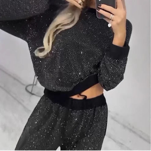Kvinnors glittriga sportset med lös passform och elastisk midja Mirla-Eva Jonsson