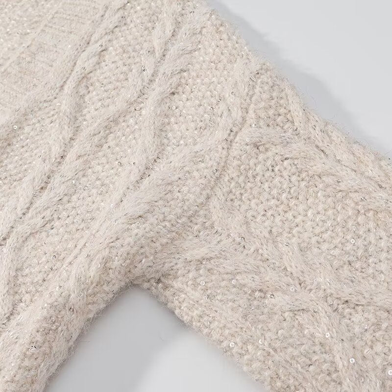 Kvinnors grova stickade cardigan med praktiska fickor Mirla-Eva Jonsson