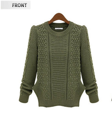 Kvinnors grovstickad tröja med texturerad sömlook och avslappnad passform Mirla-Eva Jonsson