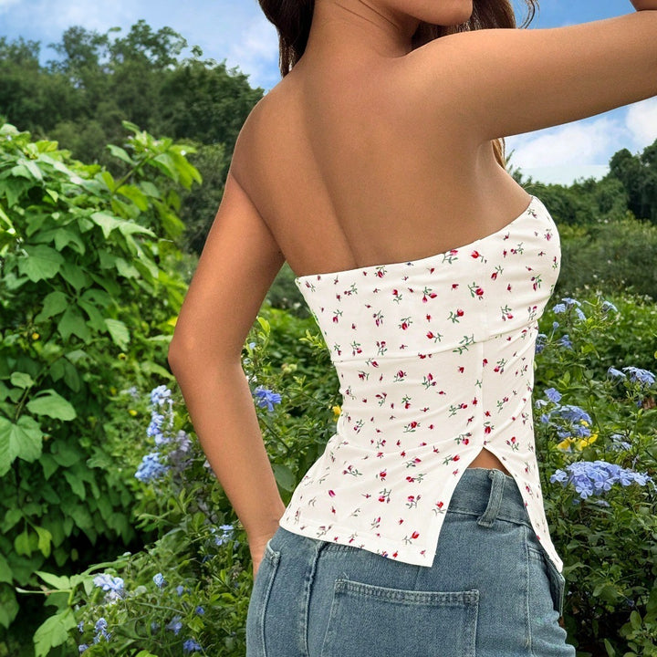 Kvinnors hållbara bustier med blommönster och elastisk fåll Mirla-Eva Jonsson