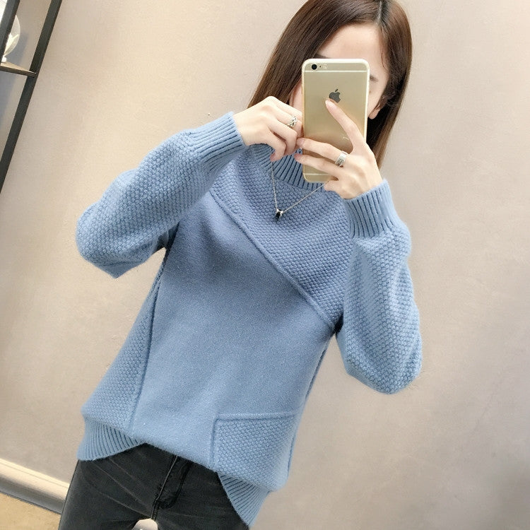Kvinnors högaxlad pullover med texturerad design Mirla-Eva Jonsson