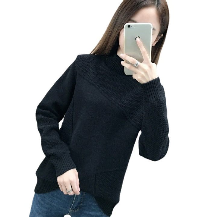 Kvinnors högaxlad pullover med texturerad design Mirla-Eva Jonsson