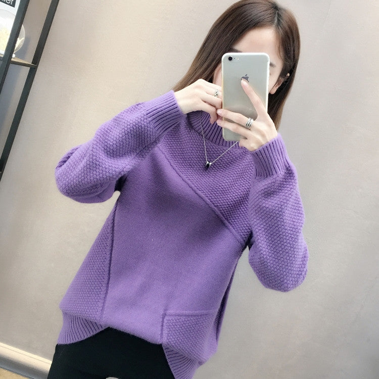 Kvinnors högaxlad pullover med texturerad design Mirla-Eva Jonsson