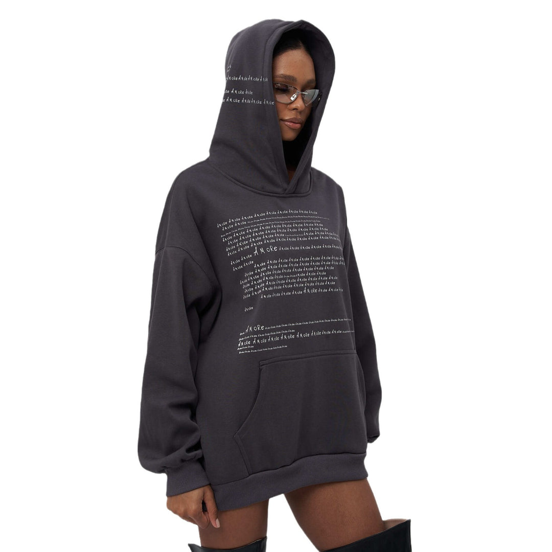 Kvinnors högkvalitativa oversized hoodie med modern text Mirla-Eva Jonsson
