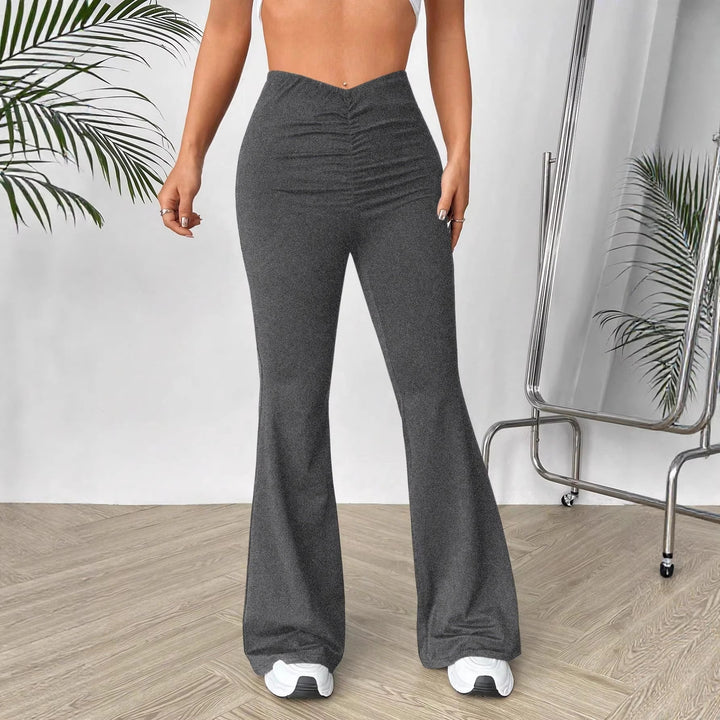 Kvinnors högmidjade bootcut byxor Mirla-Eva Jonsson