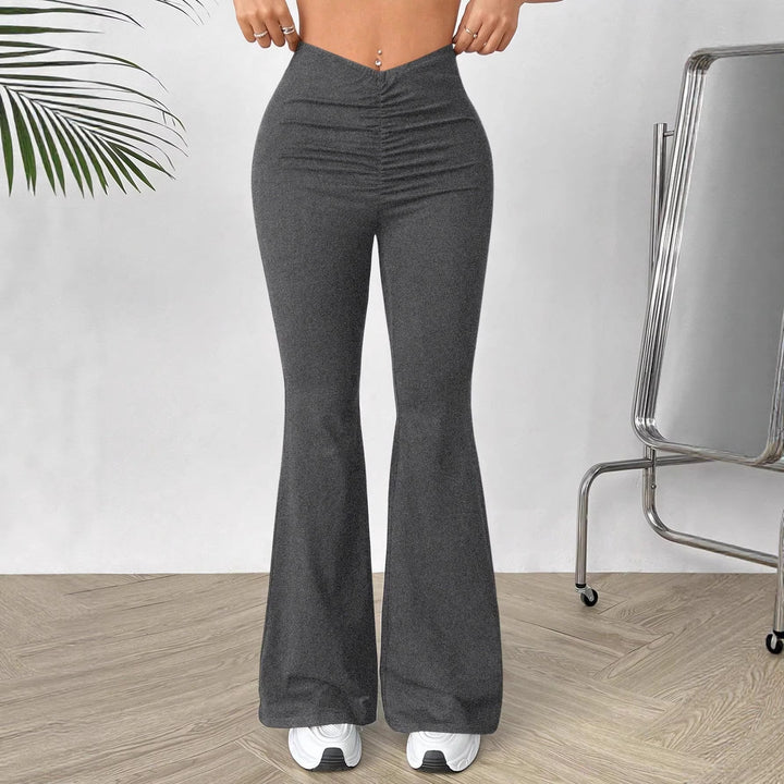 Kvinnors högmidjade bootcut byxor Mirla-Eva Jonsson