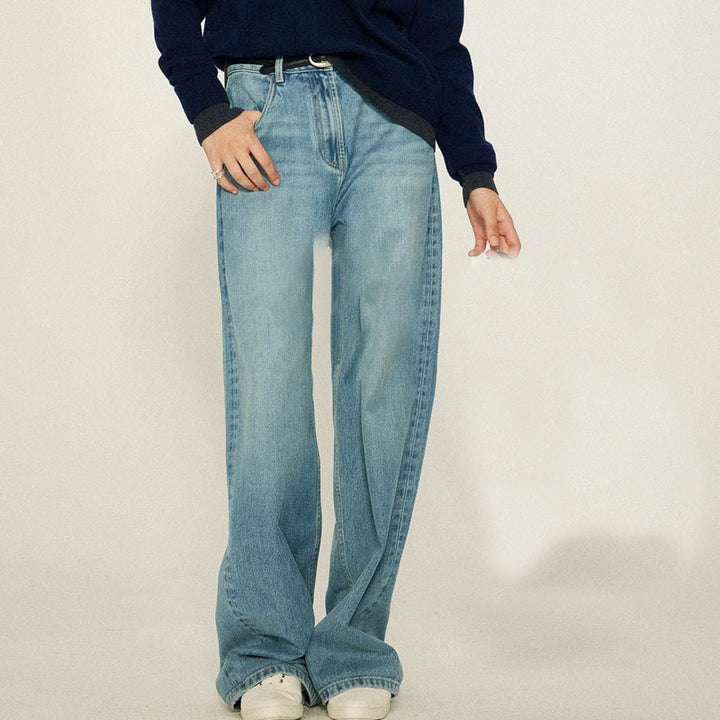 Kvinnors högmidjade bootcut jeans tillverkade av högkvalitativ denim Mirla-Eva Jonsson