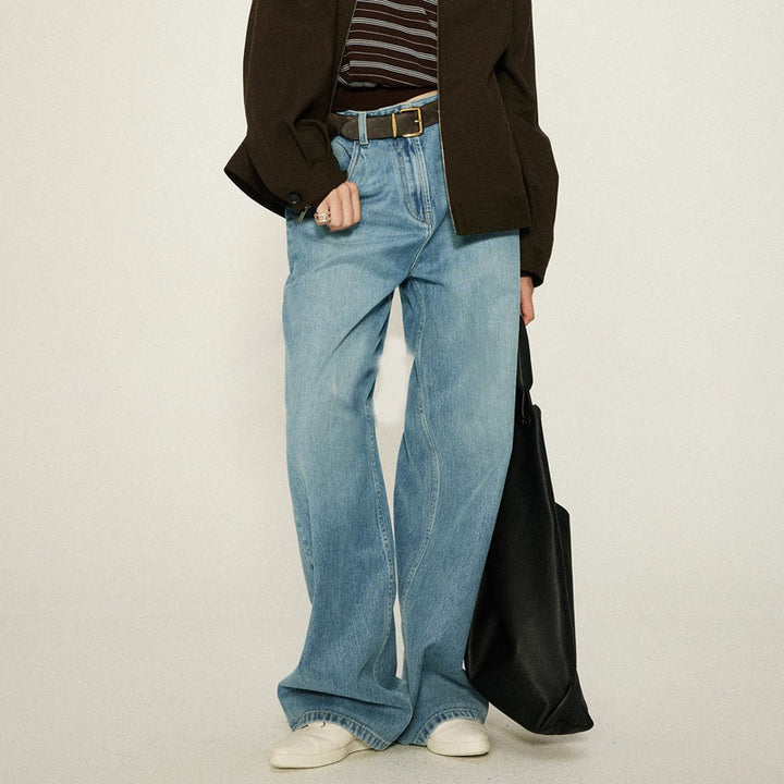 Kvinnors högmidjade bootcut jeans tillverkade av högkvalitativ denim Mirla-Eva Jonsson