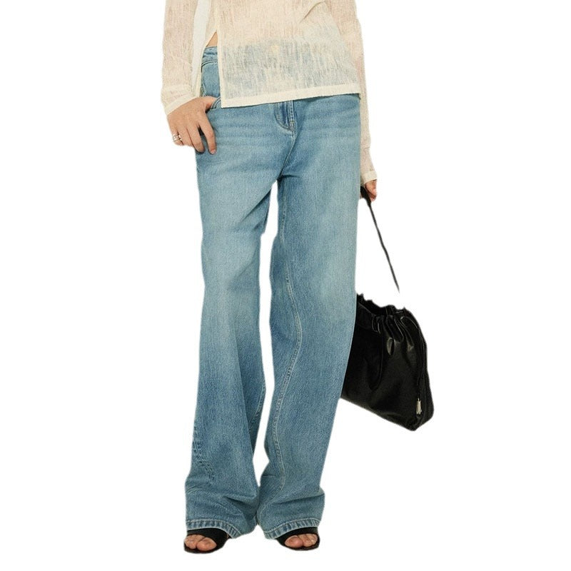 Kvinnors högmidjade bootcut jeans tillverkade av högkvalitativ denim Mirla-Eva Jonsson