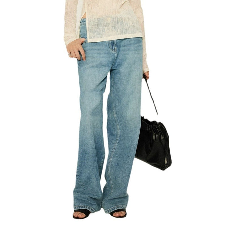 Kvinnors högmidjade bootcut jeans tillverkade av högkvalitativ denim Mirla-Eva Jonsson