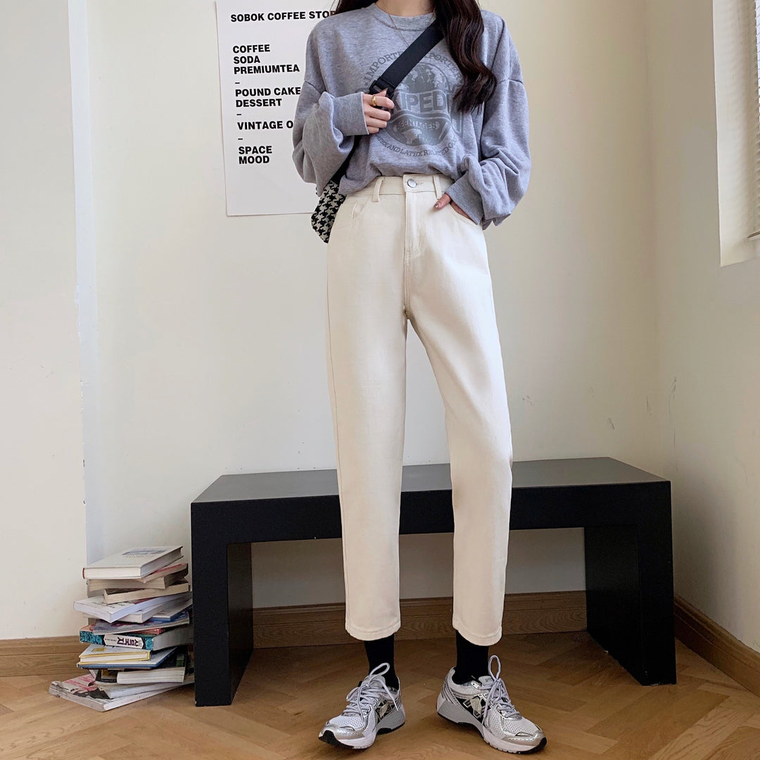 Kvinnors högmidjade chino byxor Mirla-Eva Jonsson