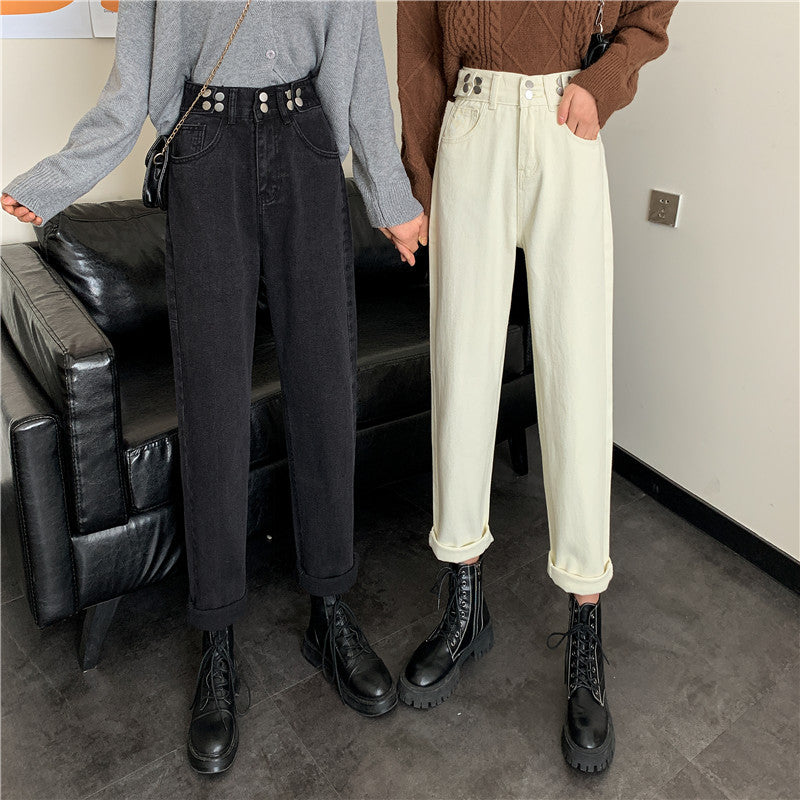 Kvinnors högmidjade chinos med sidofickor-Eva Jonsson