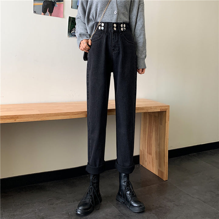 Kvinnors högmidjade chinos med sidofickor-Eva Jonsson