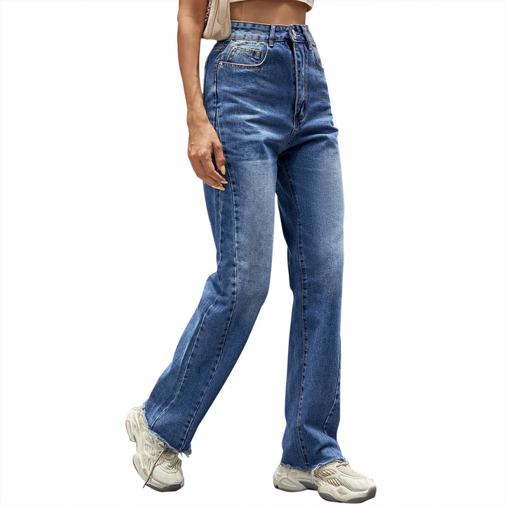 Kvinnors högmidjade jeans i klassisk passform med avslappnad bootcut Mirla-Eva Jonsson