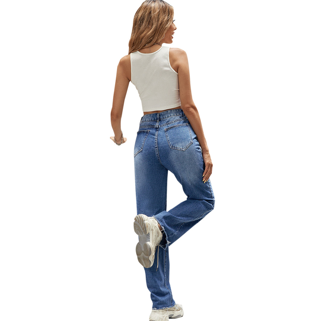 Kvinnors högmidjade jeans i klassisk passform med avslappnad bootcut Mirla-Eva Jonsson