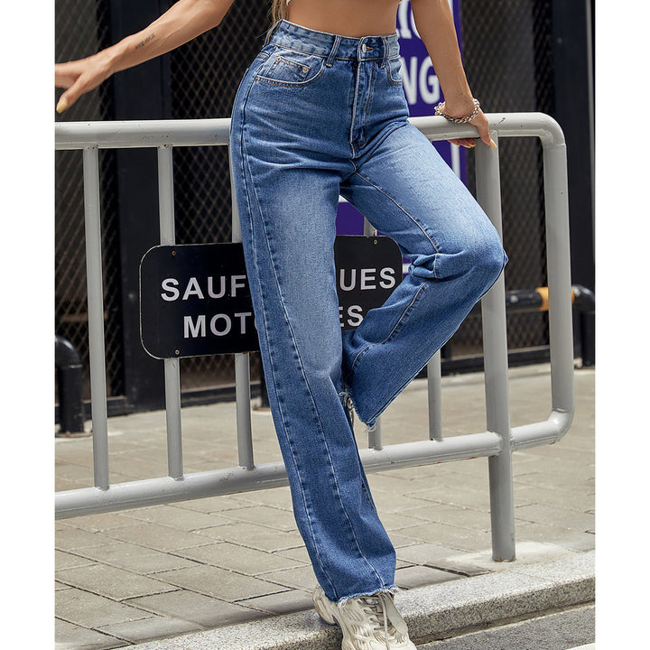 Kvinnors högmidjade jeans i klassisk passform med avslappnad bootcut Mirla-Eva Jonsson