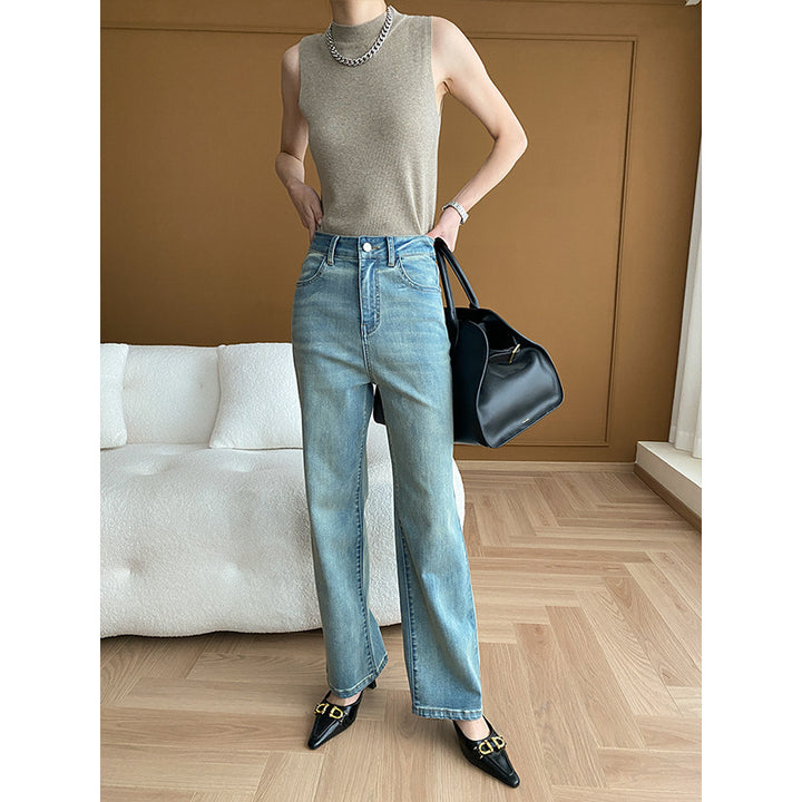 Kvinnors högmidjade jeans med vida ben Mirla-Eva Jonsson