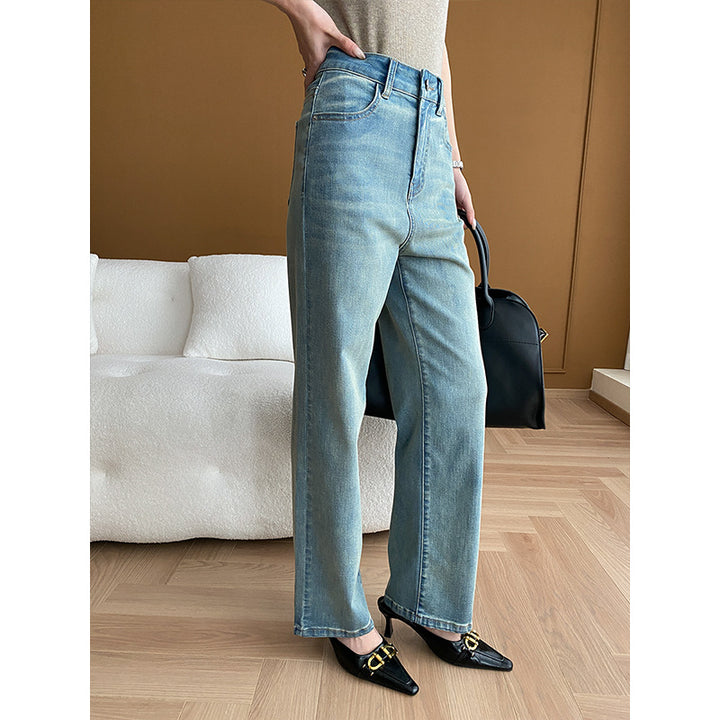 Kvinnors högmidjade jeans med vida ben Mirla-Eva Jonsson