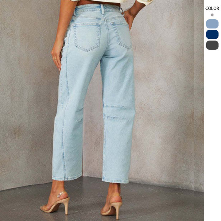 Kvinnors högmidjade mom jeans med unik skärning Mirla-Eva Jonsson