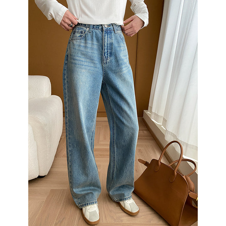 Kvinnors högmidjade vida jeans Mirla-Eva Jonsson