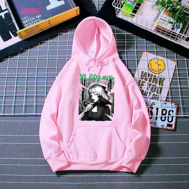 Kvinnors hooded sweatshirt med avantgardistisk grafisk design Mirla-Eva Jonsson