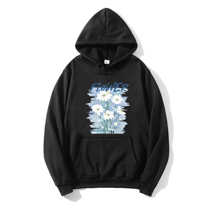 Kvinnors hooded sweatshirt med blommig grafisk tryck Mirla-Eva Jonsson