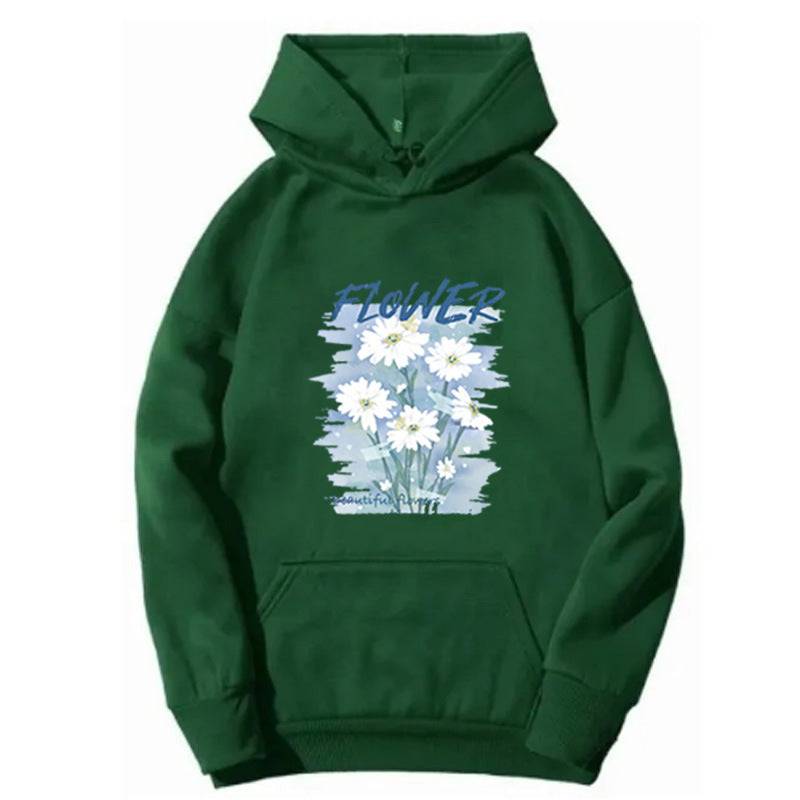 Kvinnors hooded sweatshirt med blommig grafisk tryck Mirla-Eva Jonsson