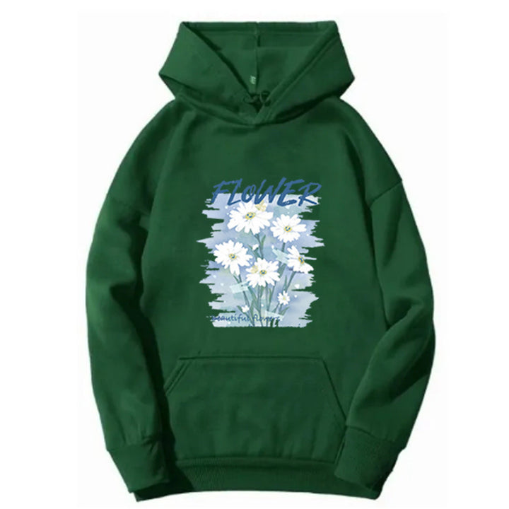 Kvinnors hooded sweatshirt med blommig grafisk tryck Mirla-Eva Jonsson