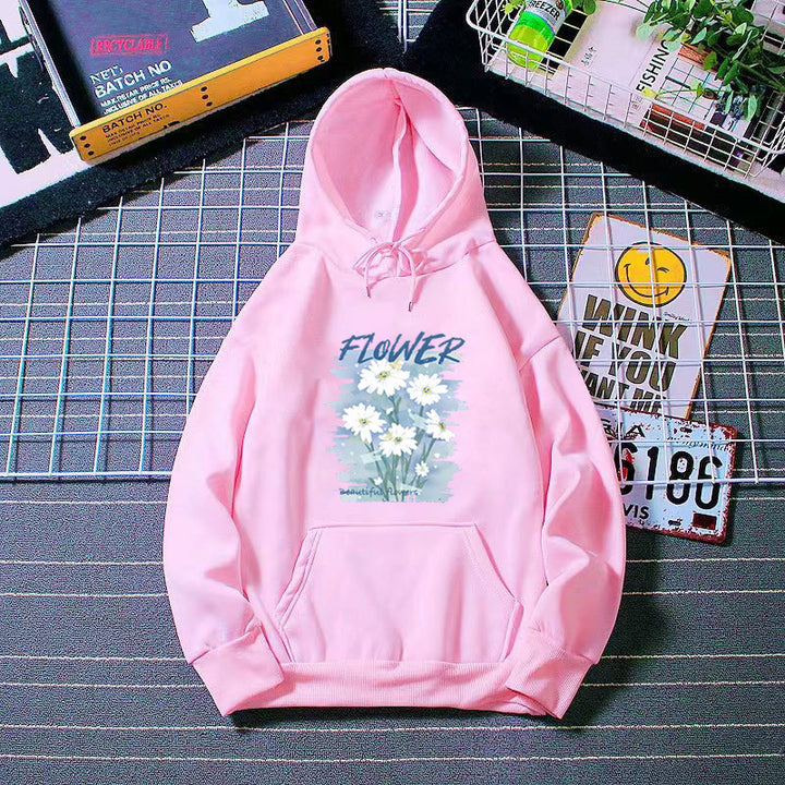 Kvinnors hooded sweatshirt med blommig grafisk tryck Mirla-Eva Jonsson