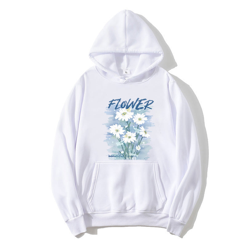 Kvinnors hooded sweatshirt med blommig grafisk tryck Mirla-Eva Jonsson