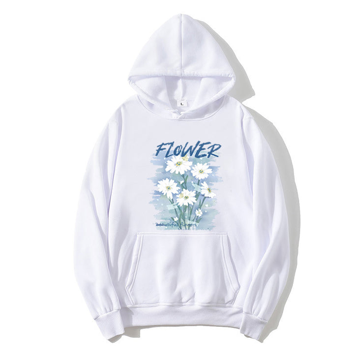 Kvinnors hooded sweatshirt med blommig grafisk tryck Mirla-Eva Jonsson