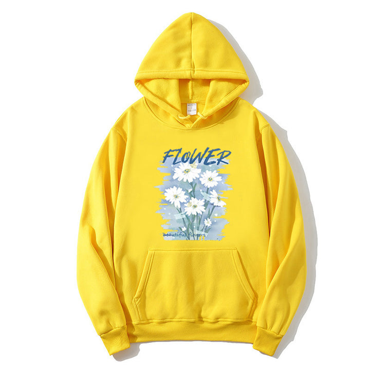 Kvinnors hooded sweatshirt med blommig grafisk tryck Mirla-Eva Jonsson