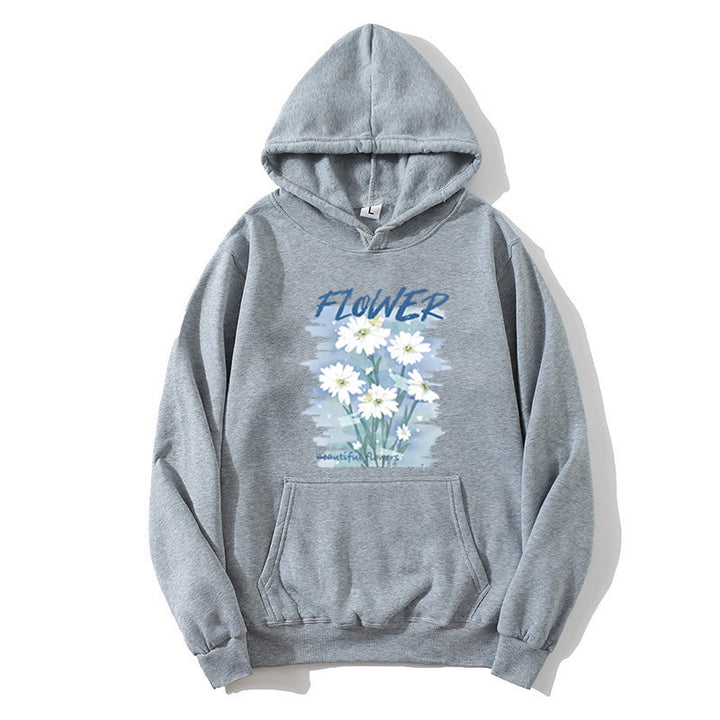 Kvinnors hooded sweatshirt med blommig grafisk tryck Mirla-Eva Jonsson