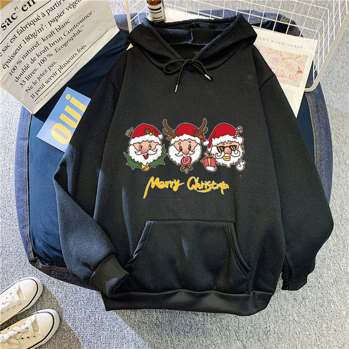 Kvinnors hooded sweatshirt med festligt julmotiv Mirla-Eva Jonsson