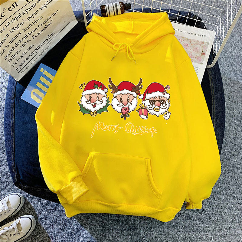 Kvinnors hooded sweatshirt med festligt julmotiv Mirla-Eva Jonsson