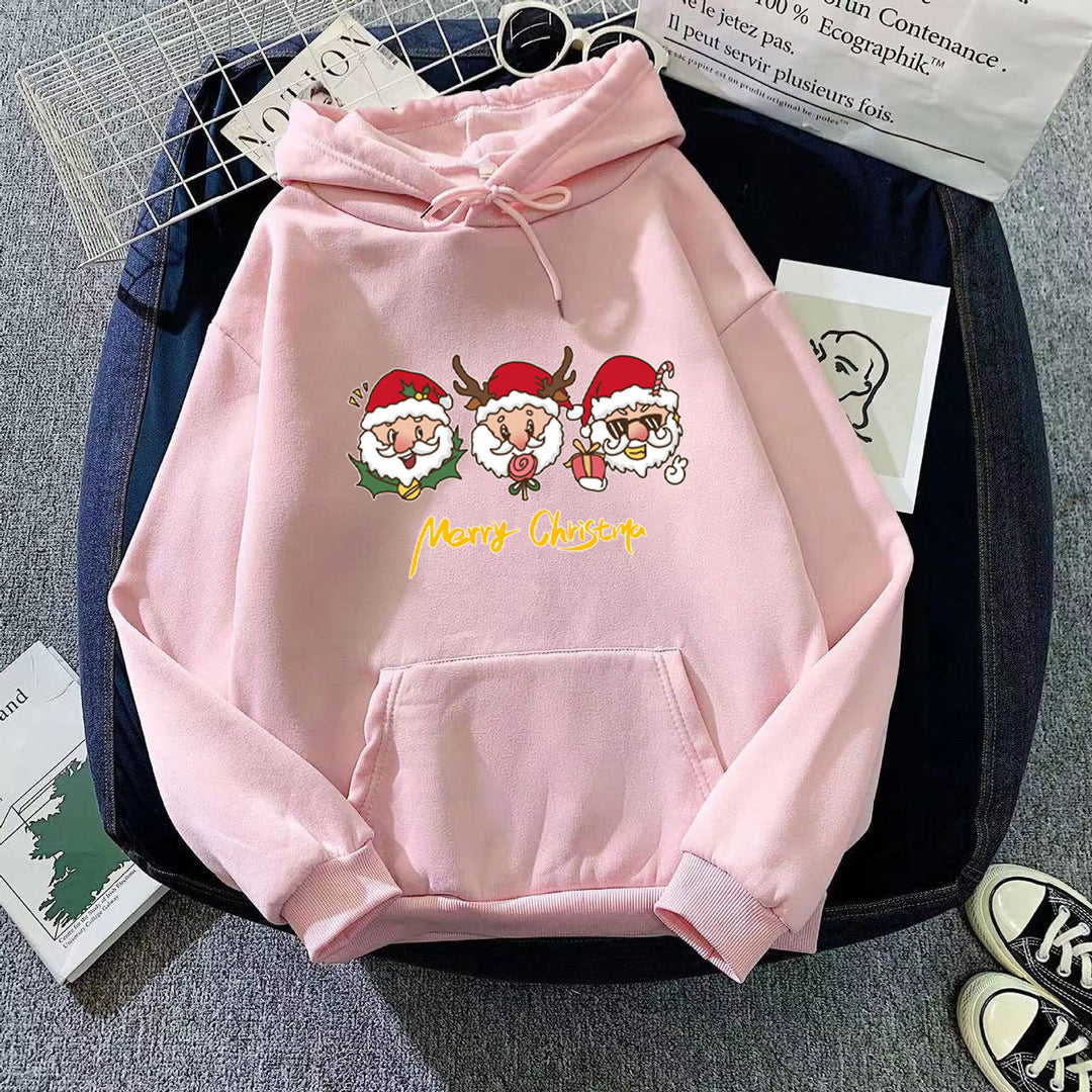 Kvinnors hooded sweatshirt med festligt julmotiv Mirla-Eva Jonsson
