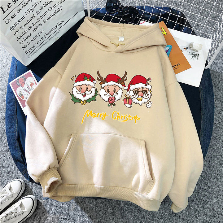 Kvinnors hooded sweatshirt med festligt julmotiv Mirla-Eva Jonsson