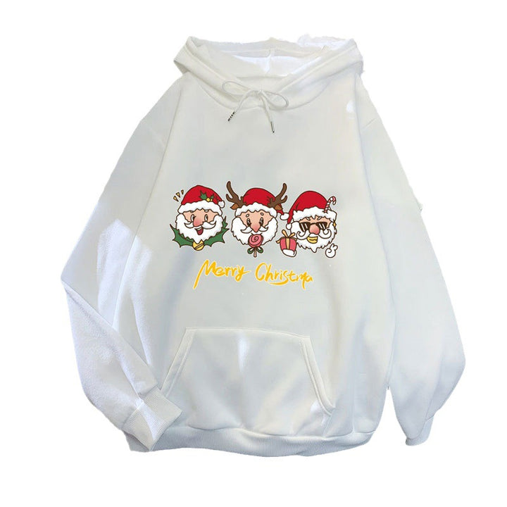 Kvinnors hooded sweatshirt med festligt julmotiv Mirla-Eva Jonsson