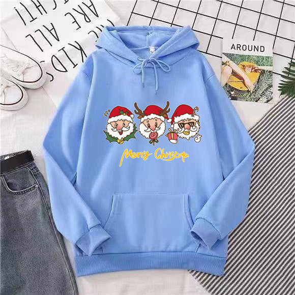 Kvinnors hooded sweatshirt med festligt julmotiv Mirla-Eva Jonsson