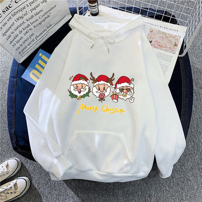 Kvinnors hooded sweatshirt med festligt julmotiv Mirla-Eva Jonsson