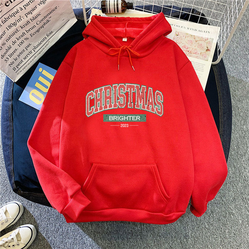 Kvinnors hooded sweatshirt med festligt julmotiv Mirla-Eva Jonsson