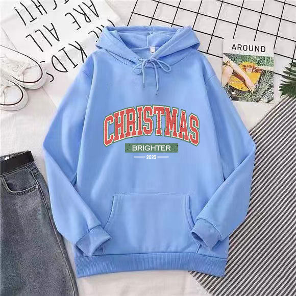 Kvinnors hooded sweatshirt med festligt julmotiv Mirla-Eva Jonsson