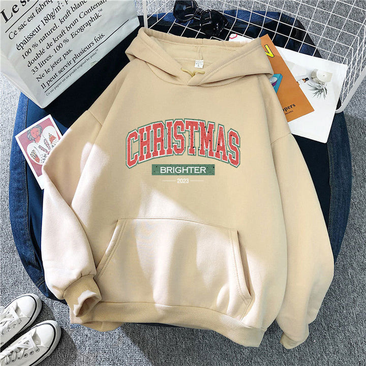 Kvinnors hooded sweatshirt med festligt julmotiv Mirla-Eva Jonsson