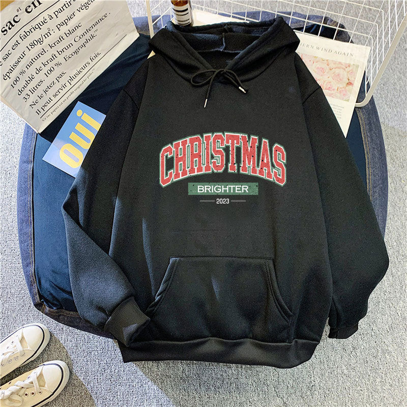 Kvinnors hooded sweatshirt med festligt julmotiv Mirla-Eva Jonsson