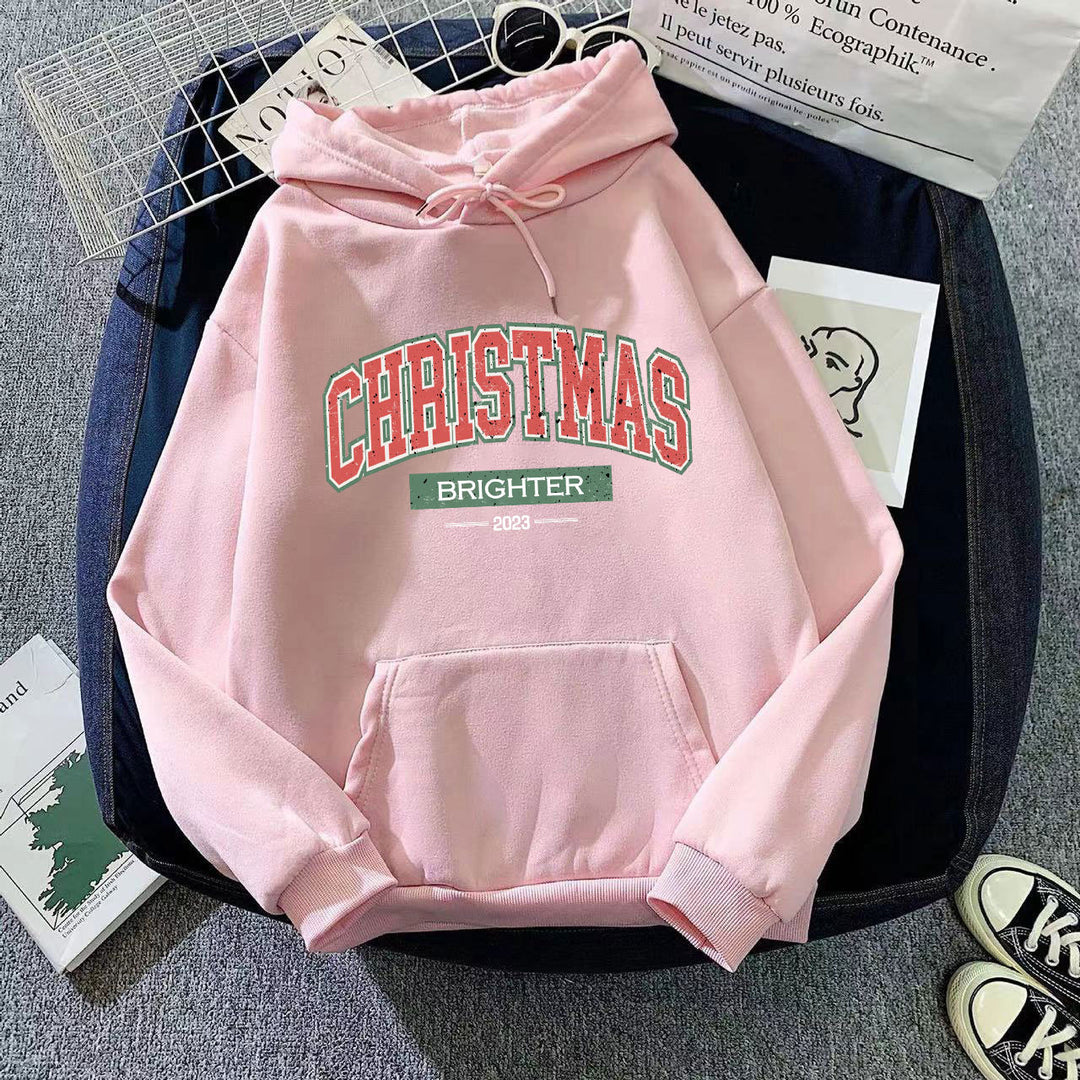 Kvinnors hooded sweatshirt med festligt julmotiv Mirla-Eva Jonsson