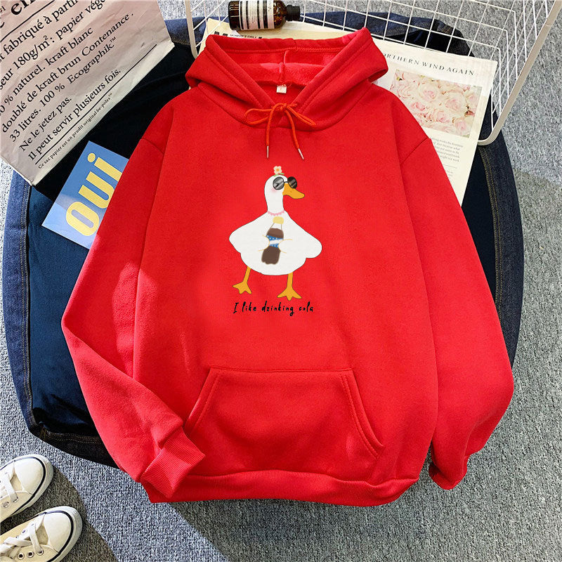 Kvinnors hooded sweatshirt med kreativ ankdsgning Mirla-Eva Jonsson