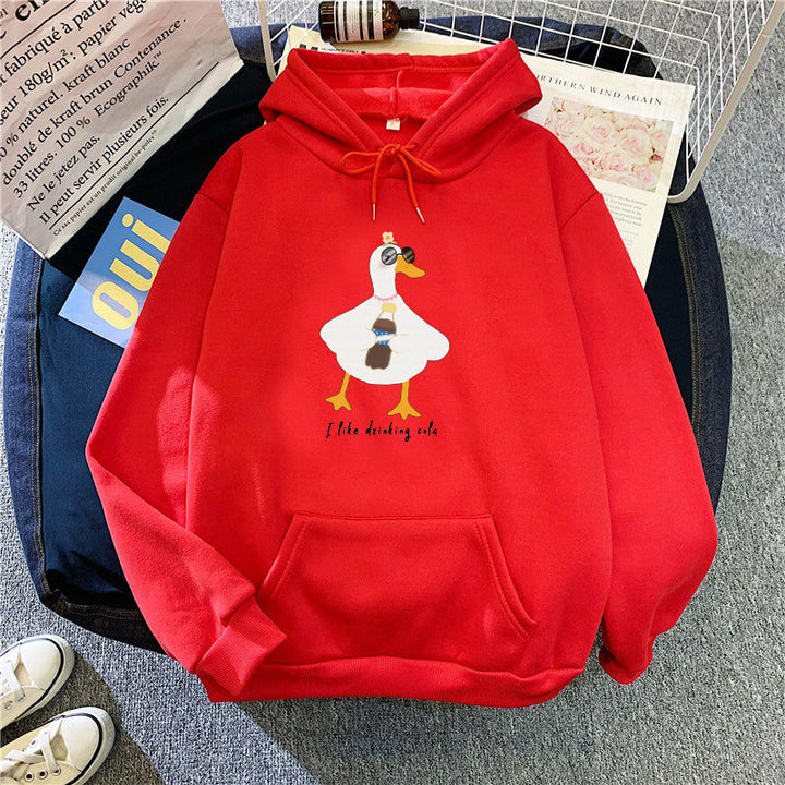 Kvinnors hooded sweatshirt med kreativ ankdsgning Mirla-Eva Jonsson